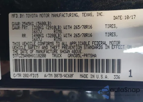 2017 Toyota Tacoma Trd Off Road from USA, damaged, VIN 5TFCZ5AN8HX118200